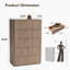 Commode à 3 tiroirs cannelée à 3 côtés, grande armoire de rangement moderne avec plateau en faux marbre-511446016