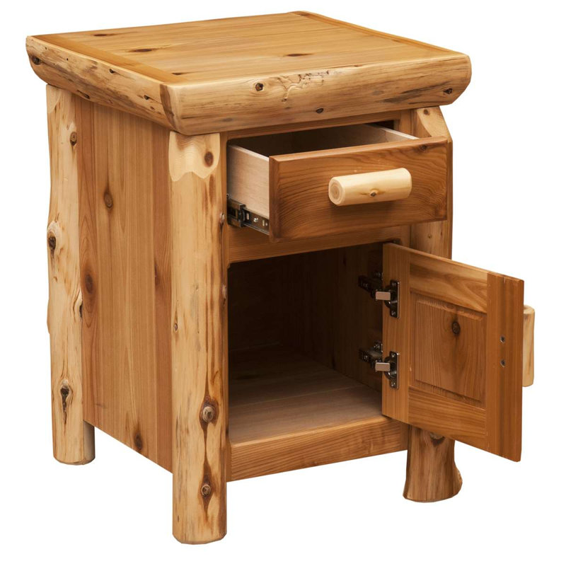 Table de chevet en cèdre Fireside Lodge, Weathered