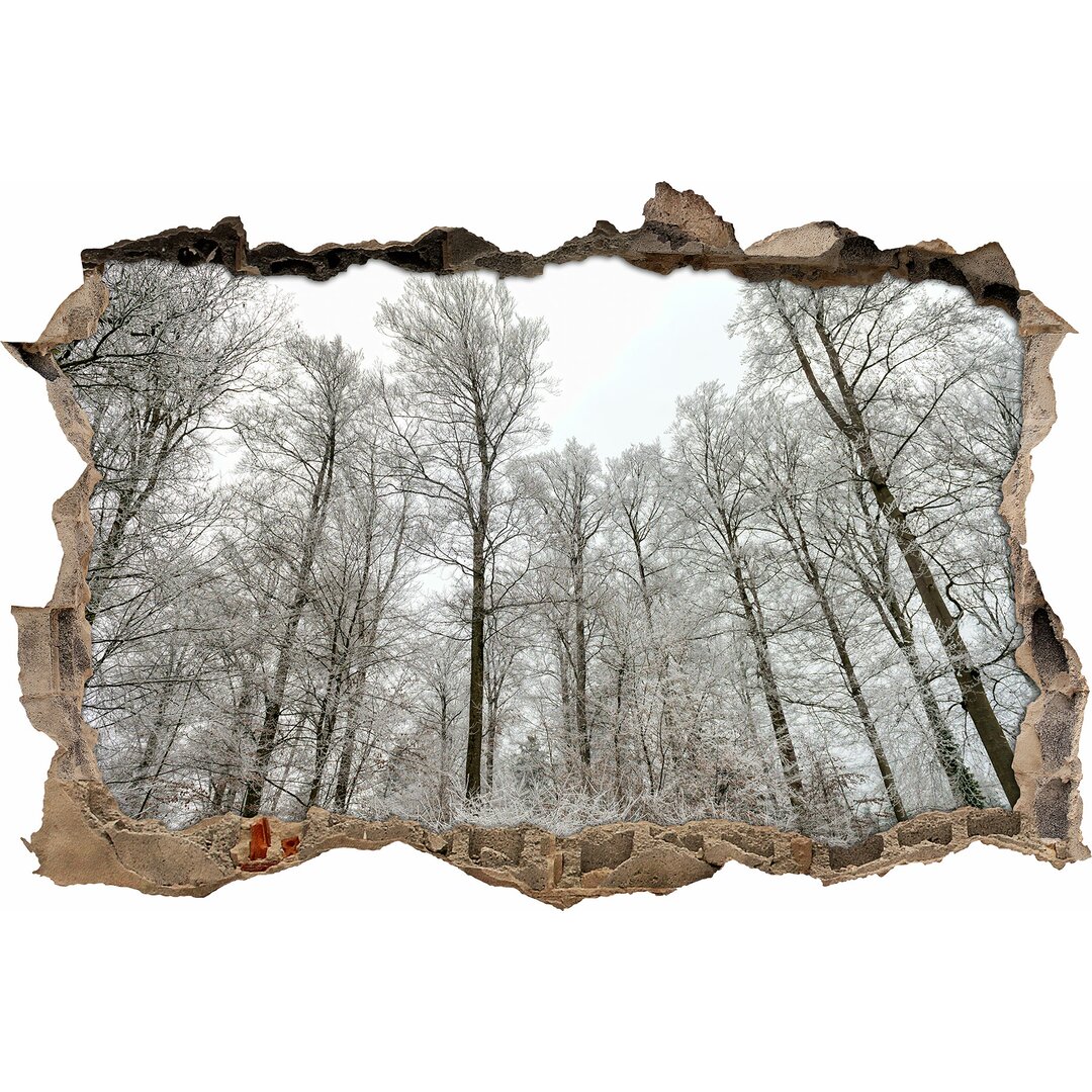 Schneebedeckter Wald im Winter Wandsticker