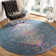 Felty Floral Blue Area Rug