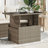  Garden Table Grey PE Rattan, Powder-Coated Steel, Tempered Glass-1535445327