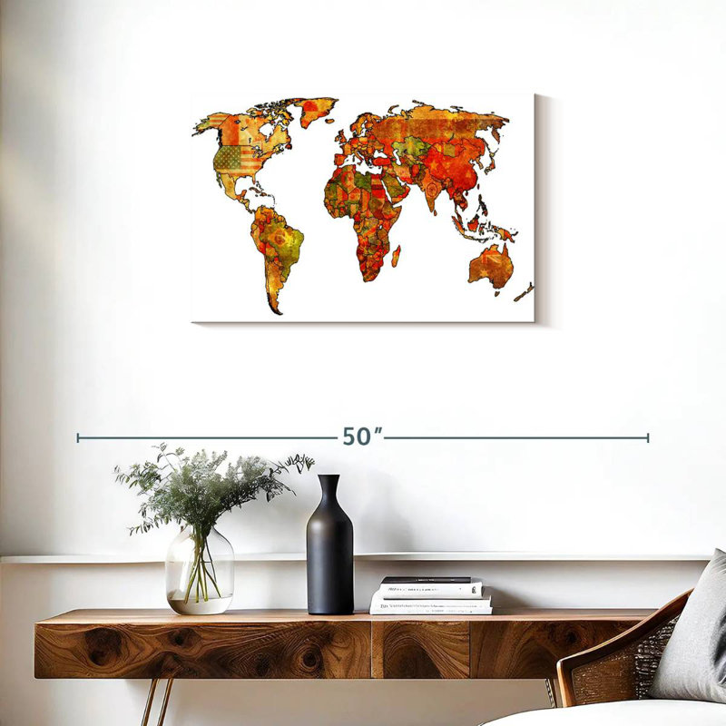 Aliaz Country Flags Map, 20" H x 30" W
