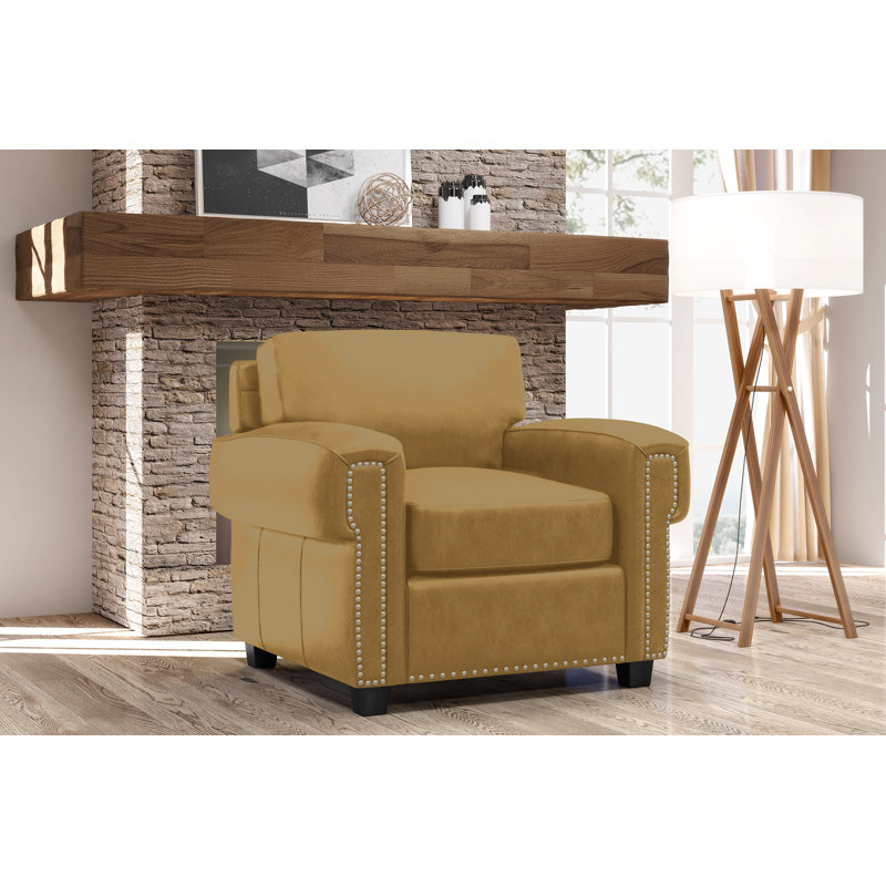 Ensemble de salon en cuir 2 pièces Fardin, Cuir véritable brun clair