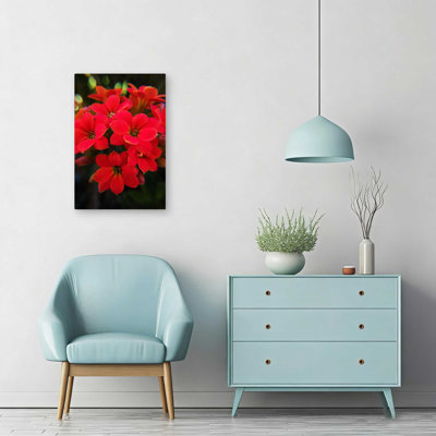 «Red Fields», art mural coloré sur toile rouge bohémien, 12 po x 18 po