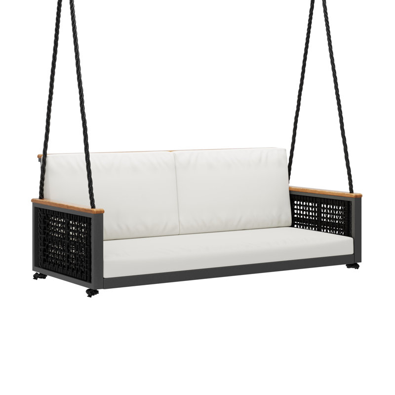 Balancelle en teck avec coussins Linden, 62"