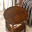 Table d'appoint ronde en bois de la collection Wexford, avec tiroirs et rangement