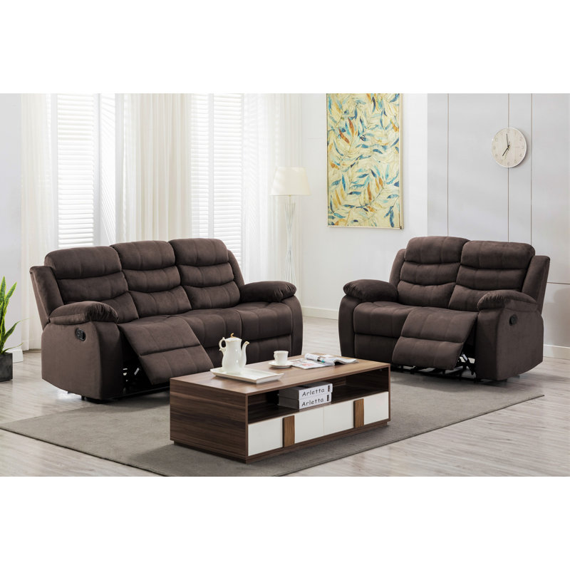 Ensemble de salon inclinable 2 pièces Januari, Brun