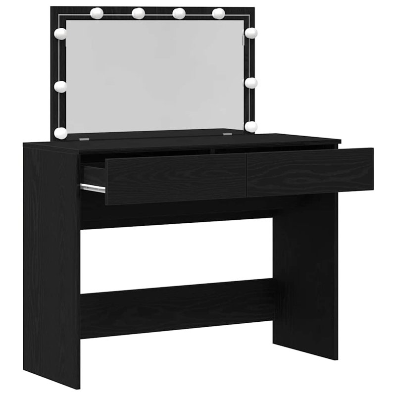 Dressing Table with Mirror, Black