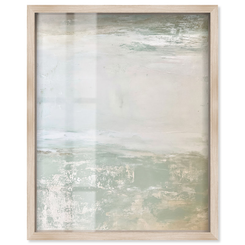 Décoration murale bord de mer Crashing Softly II, 36" H x 30" W, Cadre en chêne naturel