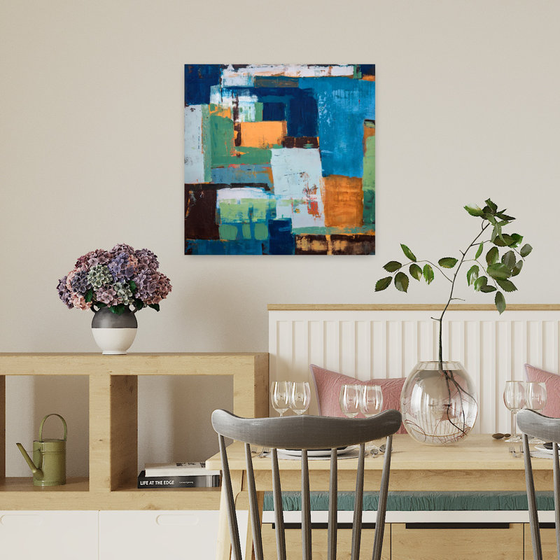 A La Ferme, art contemporain abstrait, H 18 po x l 18 po
