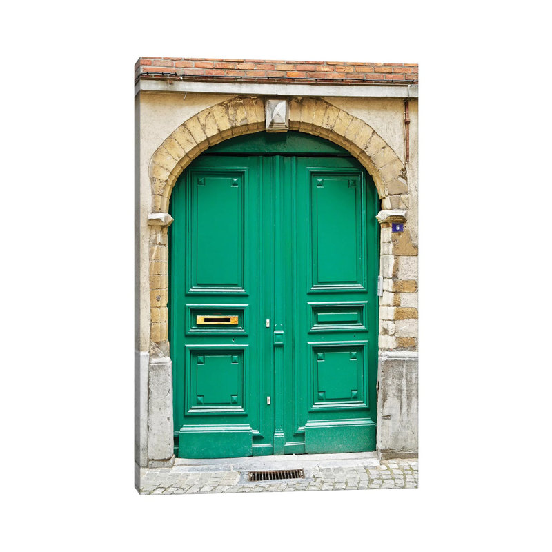 Belgium Green Door II by Susan Vizvary - Gallery-Wrapped Canvas Giclée on Canvas, Canvas, 20.32 cm H x 30.48 cm W
