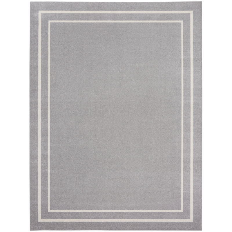 Aseneth Abstract Machine Woven Chenille Indoor/Outdoor Area Rug in Gray, Rectangle 8' x 10'