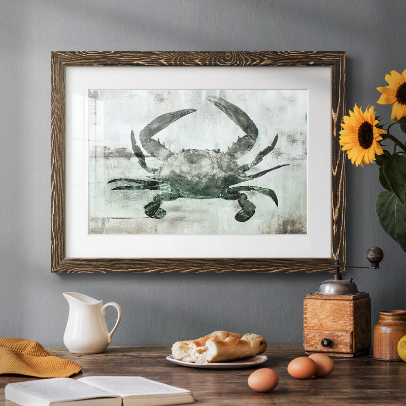 Neutre crabe I - impression d'un seul cadre photo, H 14 po x l 20 po, Noyer