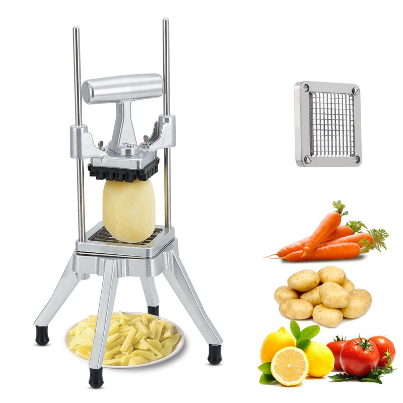 Heavy Duty Commercial Vegetable Chopper, Stainless Steel Aluminum Alloy Dicer with Replaceable Blades, Onion, Potato and French Fry Cutter for Home and Restaurant Kitchen