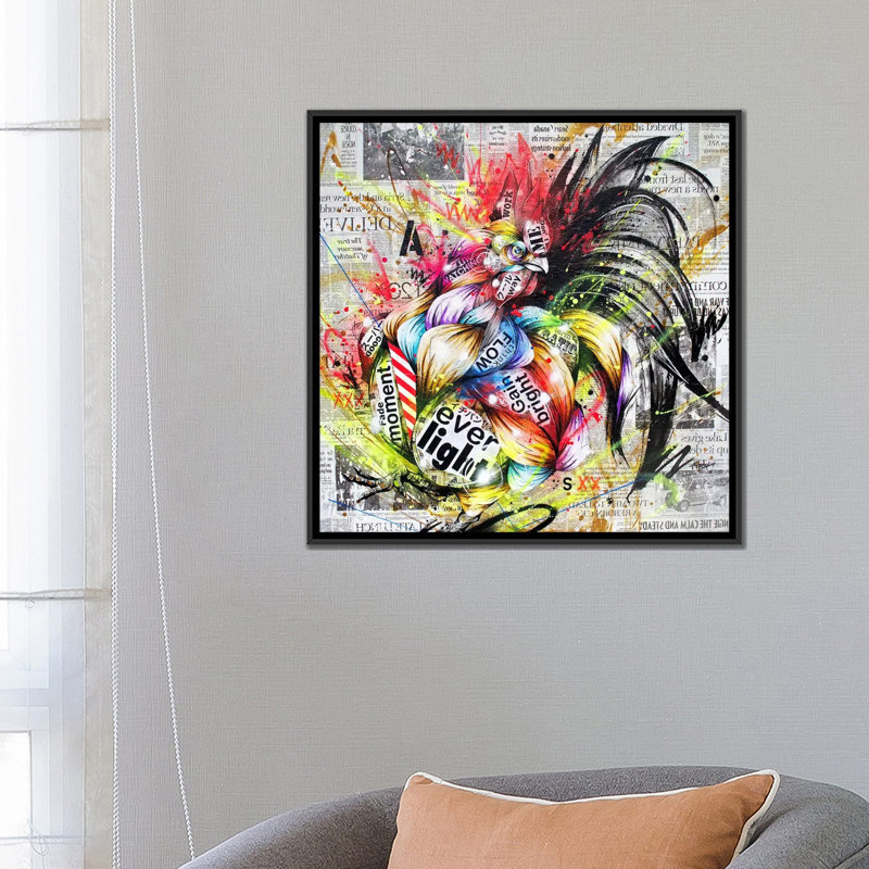 " Akebono " by Taka Sudo, No Matte, 26" H x 26" W x 1.5" D, Black Framed Canvas