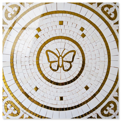 Gold Butterfly Mosaic Gold Art Acrylic Print by Art Remedy
