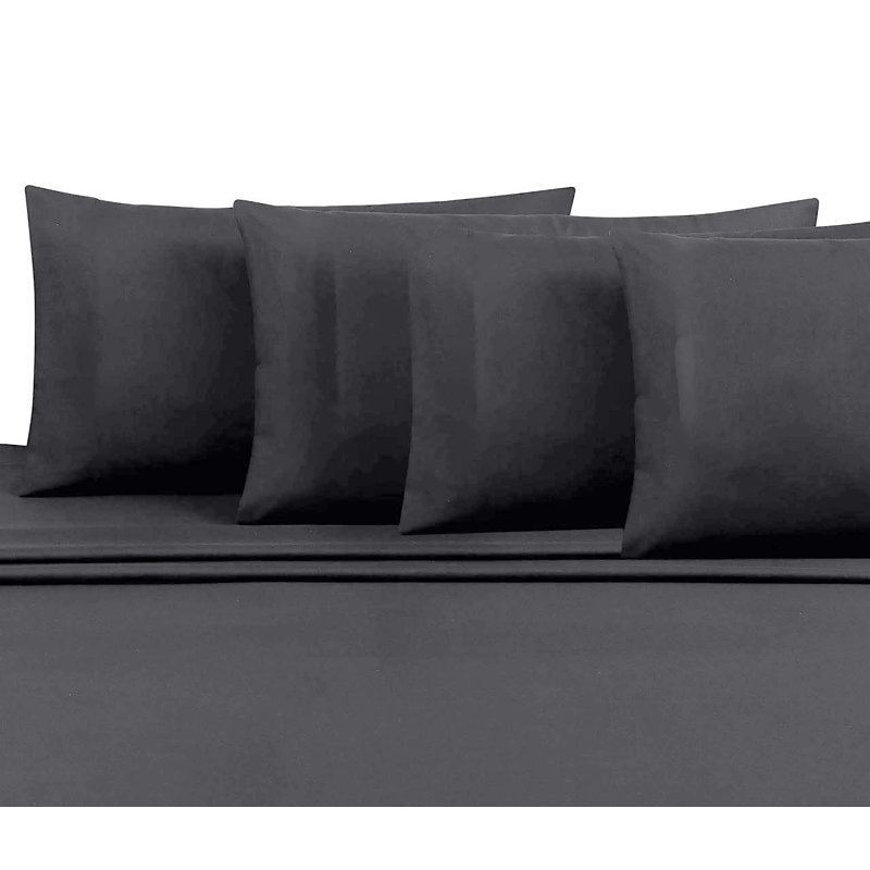 Jaree 6-Piece Rayon Hotel Sheet Set, California King, Dark Gray