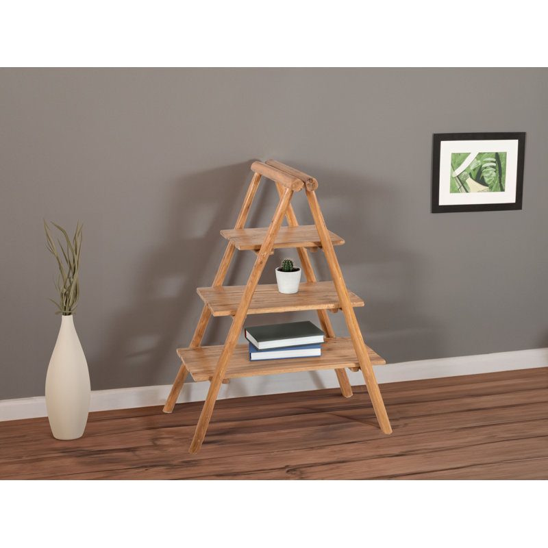 Kyliemarie 103cm H x 75cm W Solid Wood Ladder Bookcase
