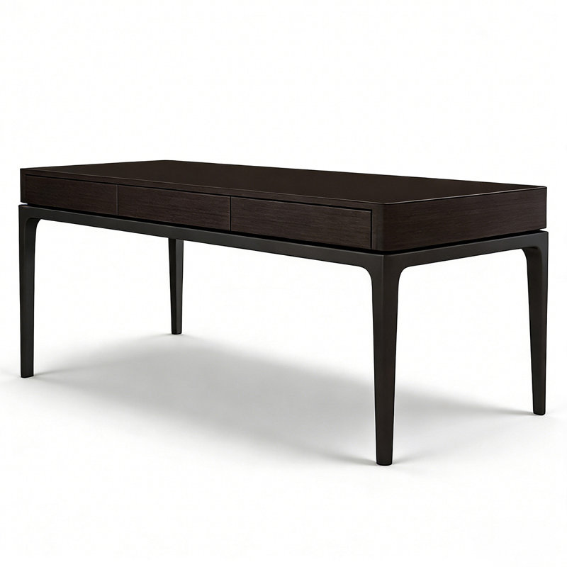 Bureau italien en bois massif italien minimaliste, 29,53 po H x 70,87 po L x 27,56 po P