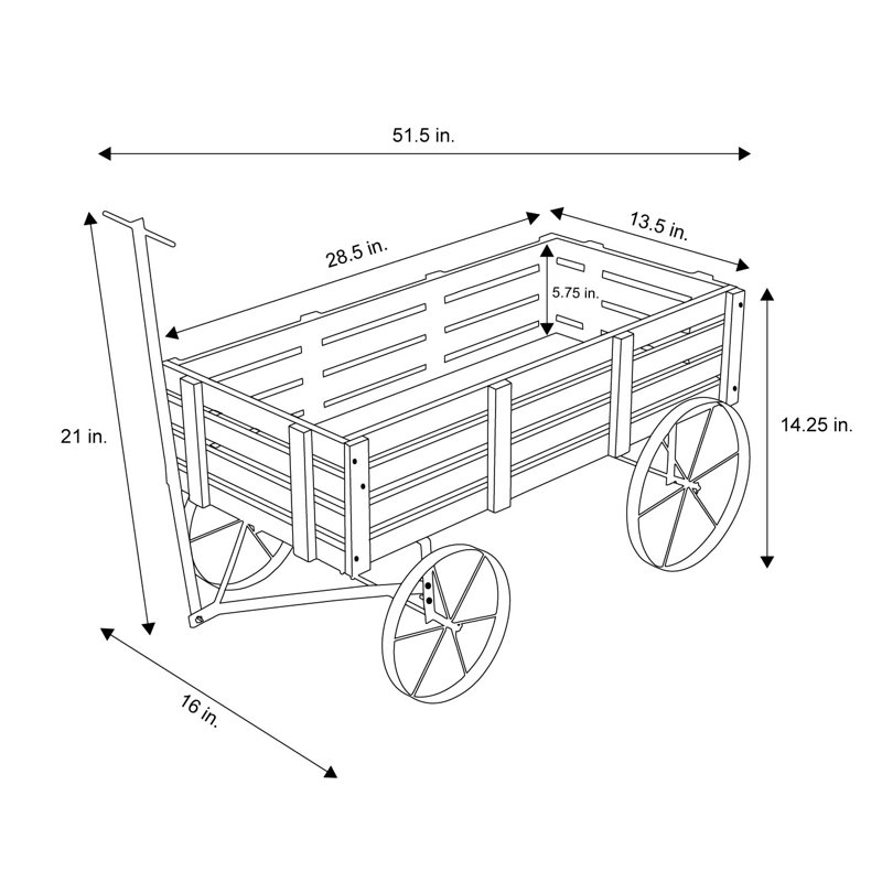 Penny Wood Wagon Garden Planter, Red