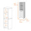 Garde-manger Eiffel, deux tablettes extérieures, armoire à une porte, deux tablettes intérieures - blanc
