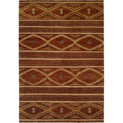 Sitkin Wool Southwestern Area Rug in Brown