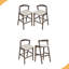 Tabouret de bar d'intérieur en bois d'hévéa, revêtement, ensemble de 2-1430555121