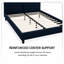 Lit plateforme tapissier moderne avec tête de lit à couture verticale, cadre de lit en tissu, aucun sommier requis-728170083