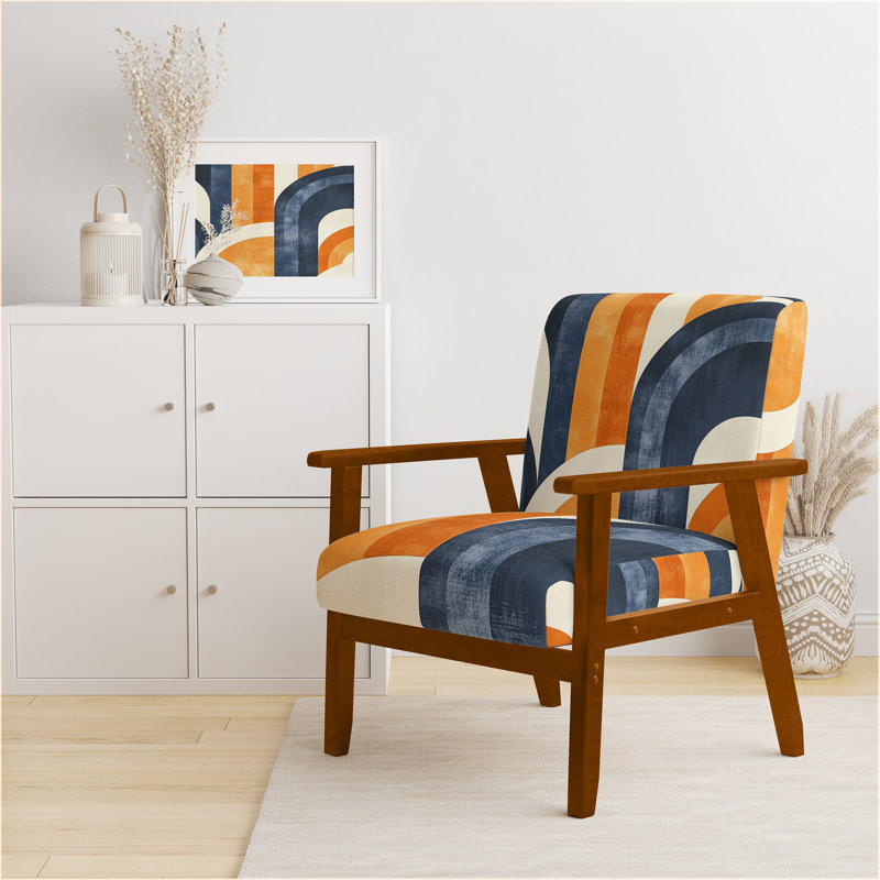 Chaise rembourrée Abstract, Brown Square Arms