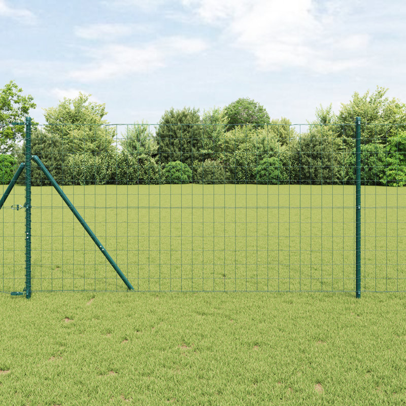 Galvanised Steel Border Fencing, 120 x 1000 x 0.2 cm, Green