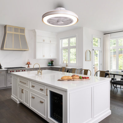 Ventilateur de plafond blanc sans lame 20 po avec lumières DEL à intensité variable