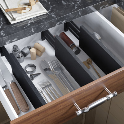 6-Pack Bamboo Dresser Drawer Dividers, Adjustable Expandable Drawer Organizers for Clothing and Dresser Storage