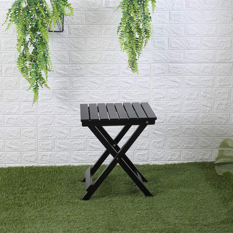 Rue Folding Wood Side Table Adirondack Portable Square 15.4" D x 15.4" W x 18.3" H Outdoor