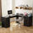 Arpan 60" L-Shaped Executive Desk with Drawers, Wood Home Office Corner Desk with Storage Cabinet-196462092