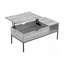 Table basse, L 42 po, rectangulaire, cocktail, plateau relevable, gris, métal noir, contemporain, moderne-62901646