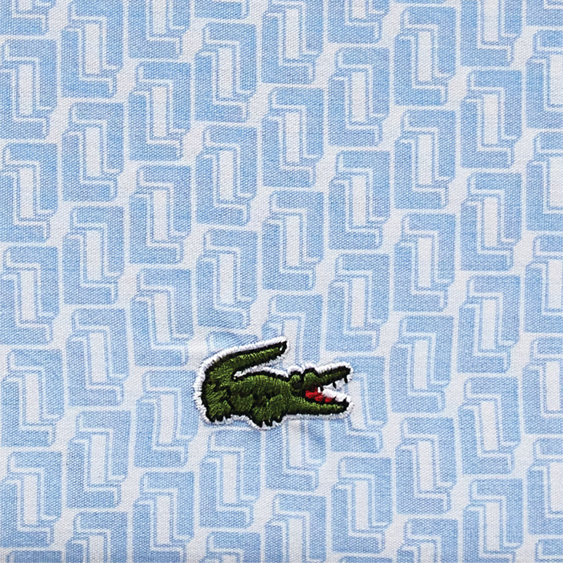 Lacoste Mini Geo 100% Cotton Percale Sheet Set, Blue, Twin Sheet Set with 1 Pillowcase