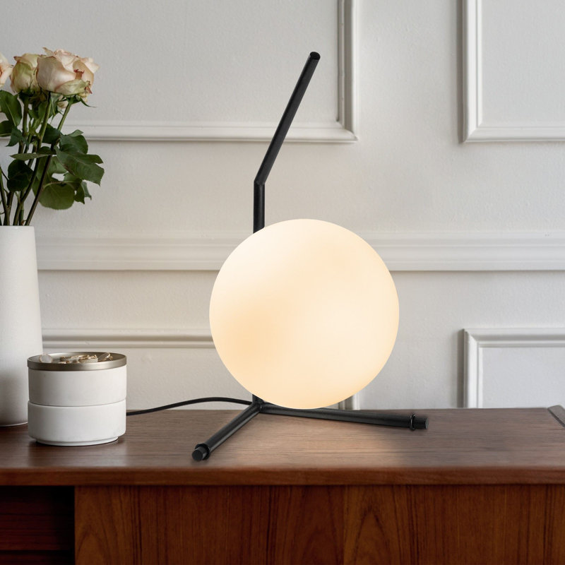 Lampe de table moderne noire avec corps en métal, 9,1 po x 11,0 po x 16,5 po | Diamètre du capuchon: 7,9 po, longueur du câble: 78,7 po | Conception élégante, interrupteur marche / arrêt, type de douille: 1 x G9 Max 8W (ampoule non incluse), indice de protection IP20