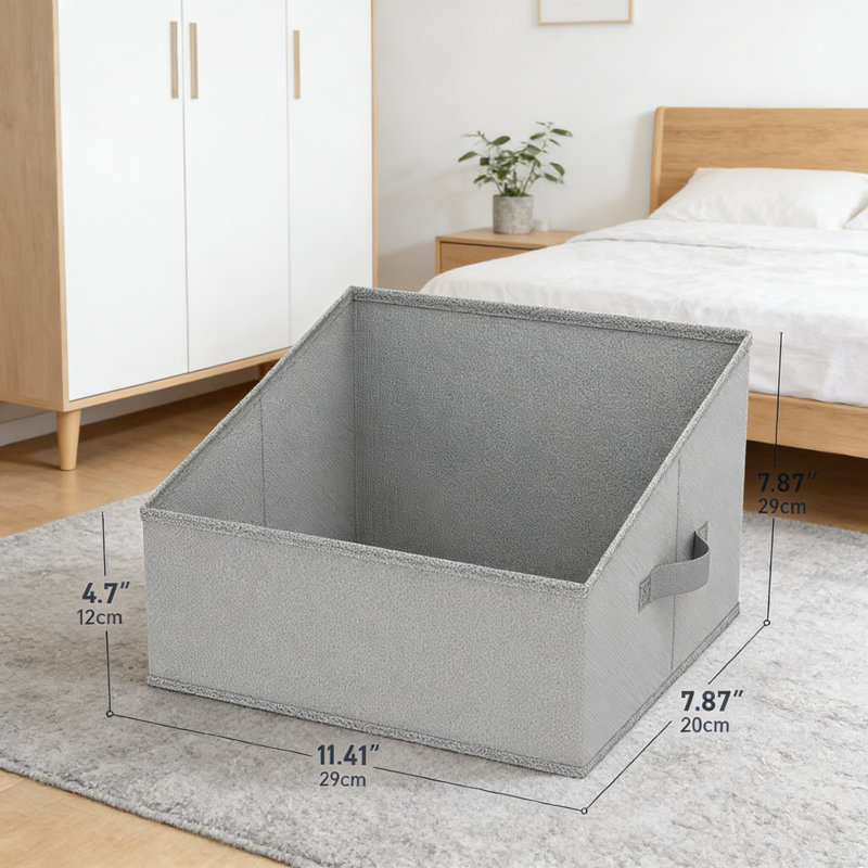 Fabric Closet Storage Bins 8 Pack - Foldable Trapezoid Organizer Baskets For Shelves, Clothing, Toys, Books & Towels, Sturdy Shelf Organizer With High Capacity Storage