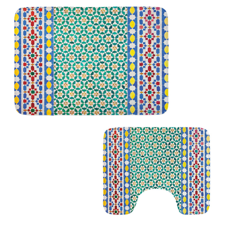  Multicolore tapis marocain pour salle de bain 2 pièces