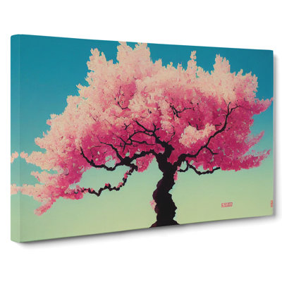 Cheerful Cherry Blossom Tree - Wrapped Canvas