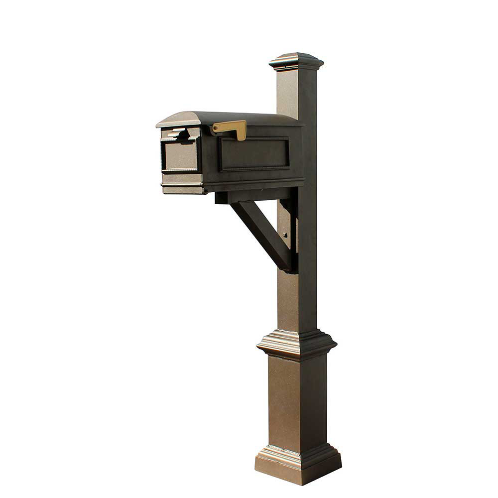 Aluminum Post Mounted Mailbox with Magnetic Closure Qualarc Mailbox 