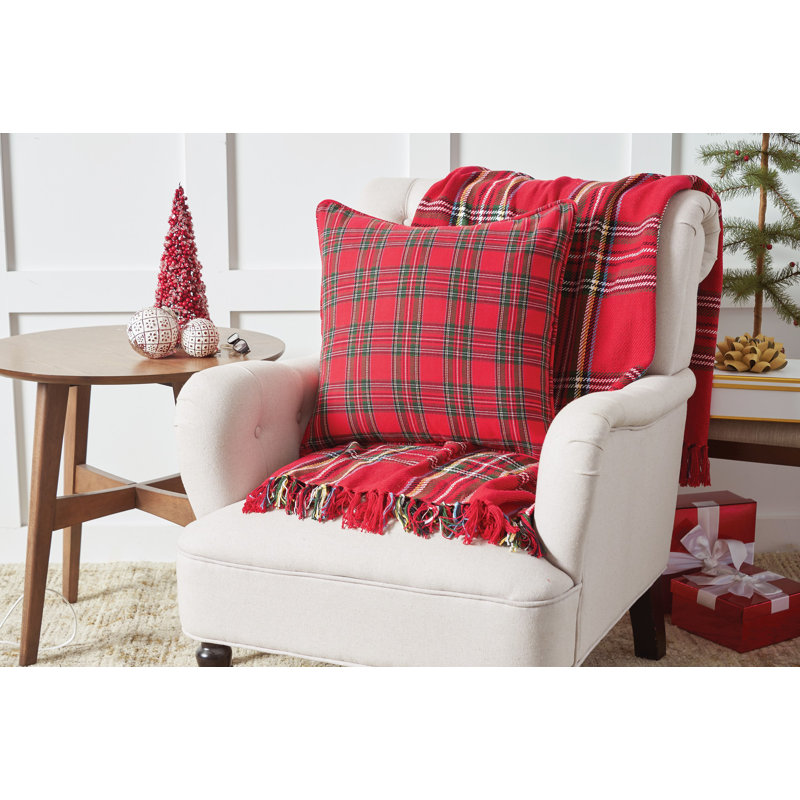 Cotton Plaid Throw Pillow