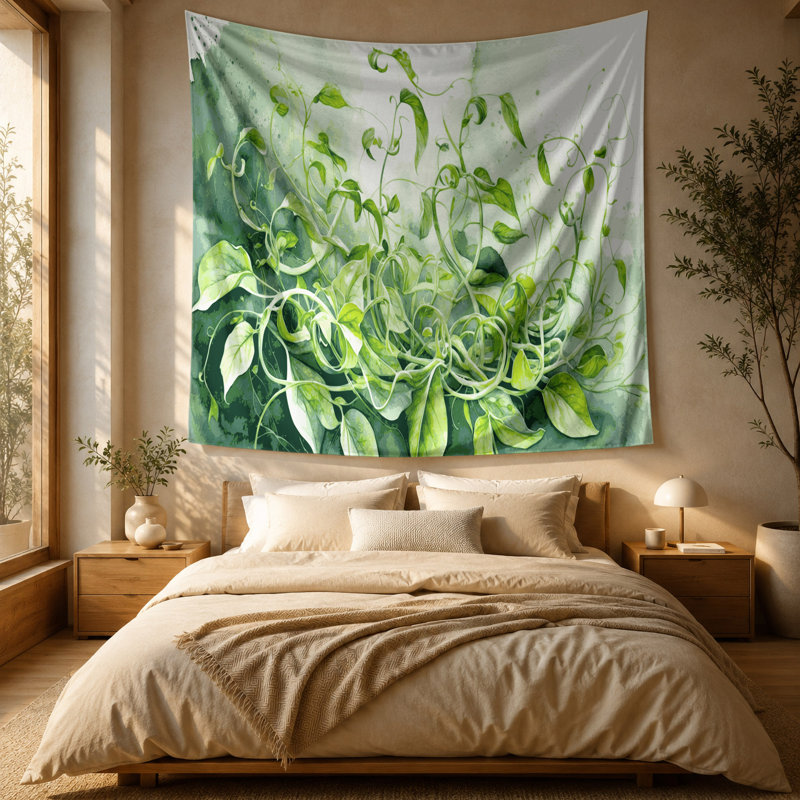 Tapisserie murale «Légumes pois», 51 po x 60 po