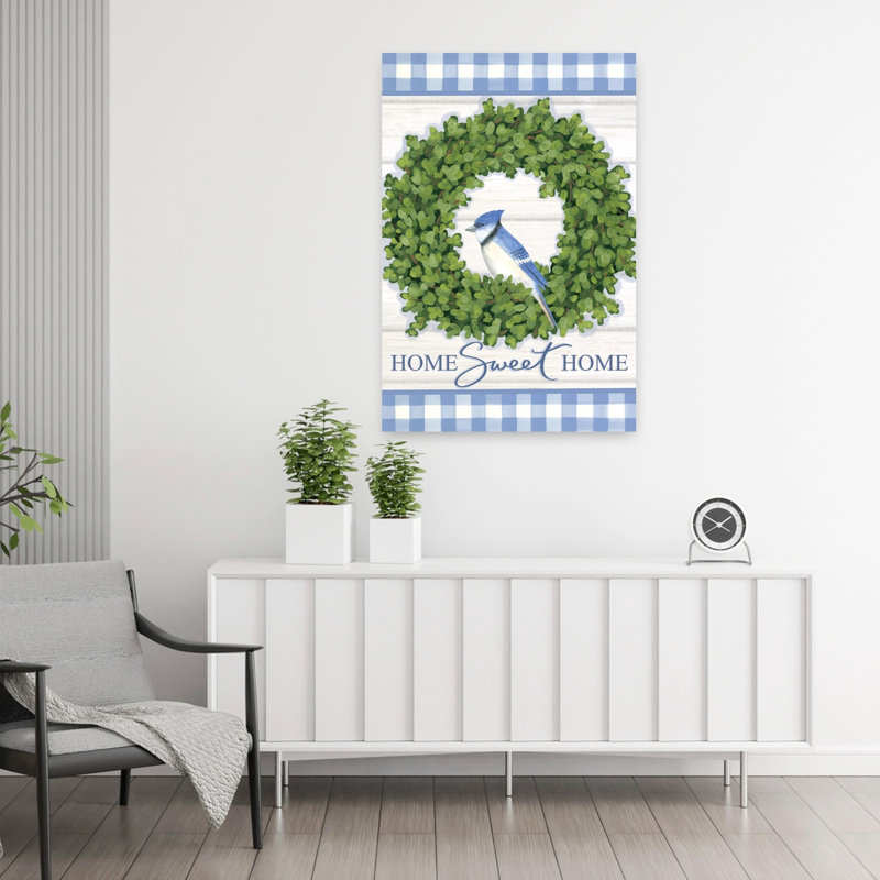 Art contemporain, Bluebird Home Sweet Home, H 36 po x l 24 po