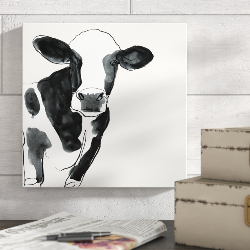 «Cow Contour IV», peinture sur toile, H 12 po x l 12 po