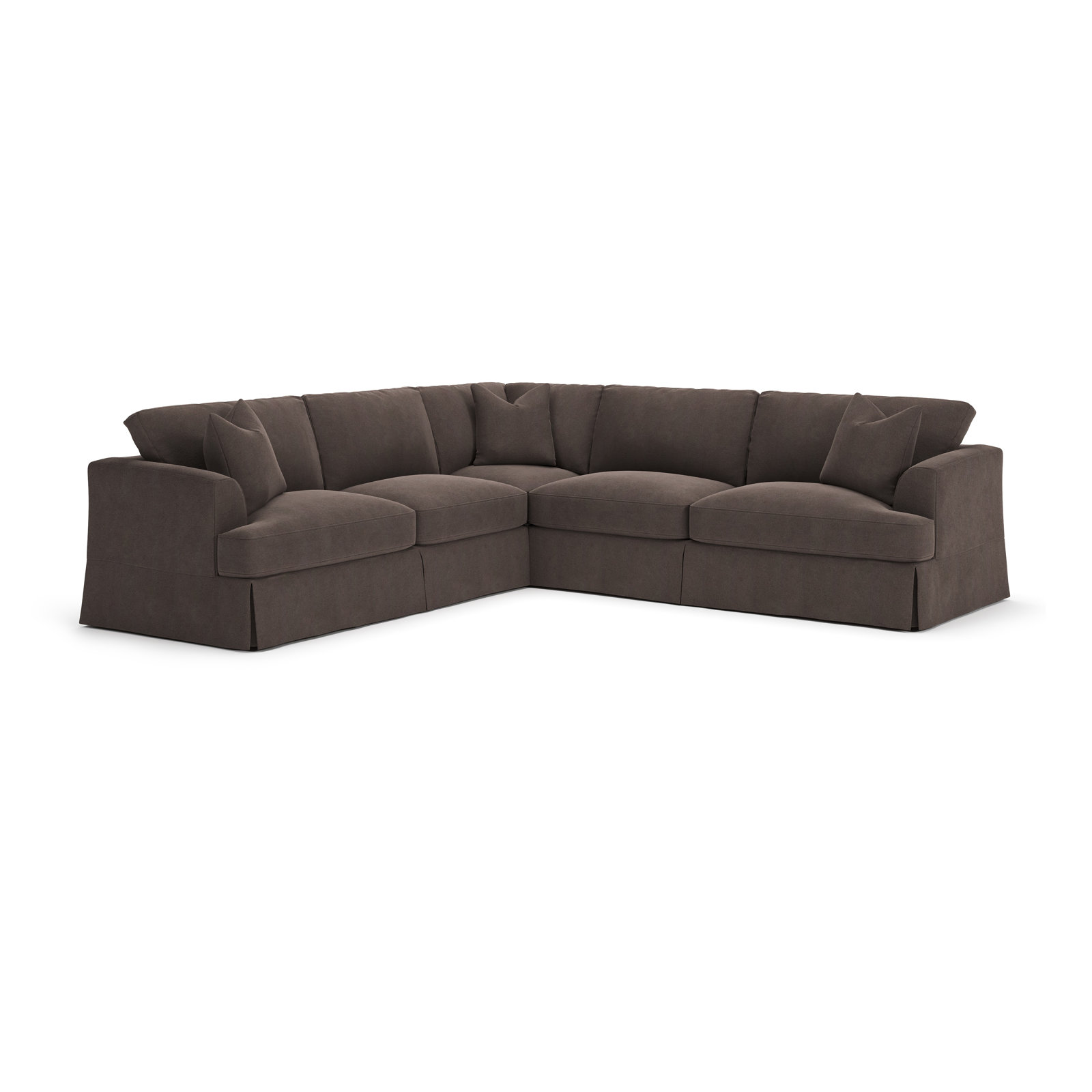 Lucia L-Sectional, Left Hand Facing, Bella Ash Performance Velvet