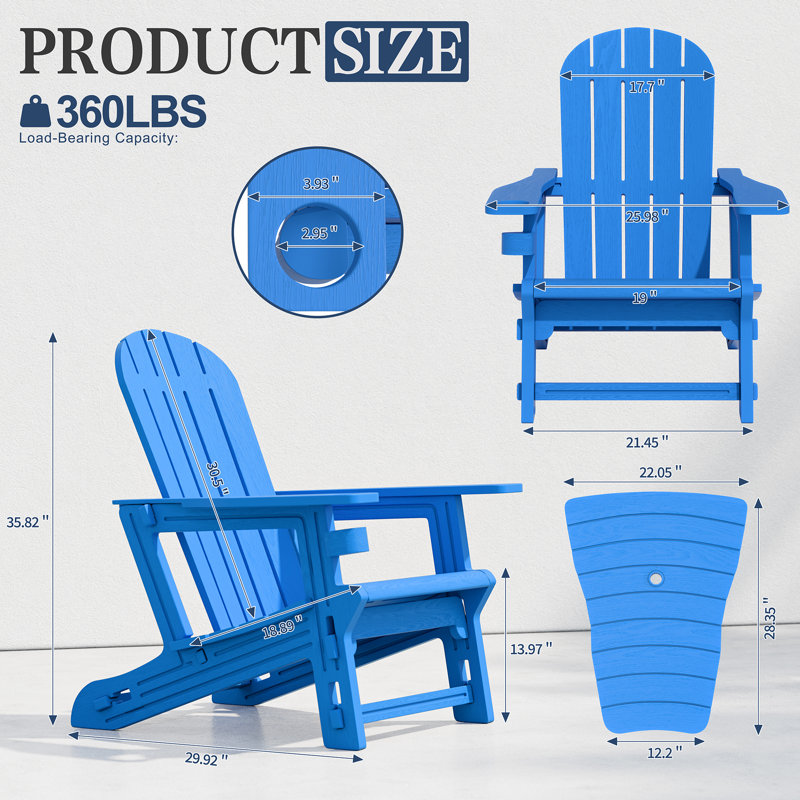 2-Person Outdoor Adirondack Chair, Blue