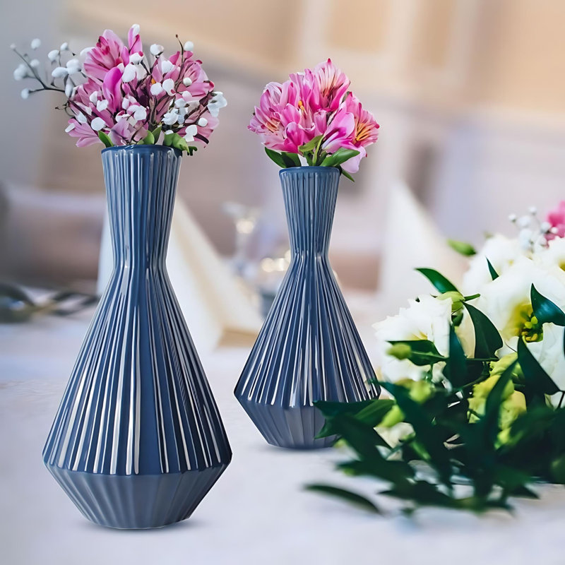 Vase de table en céramique Eakin, Bleu