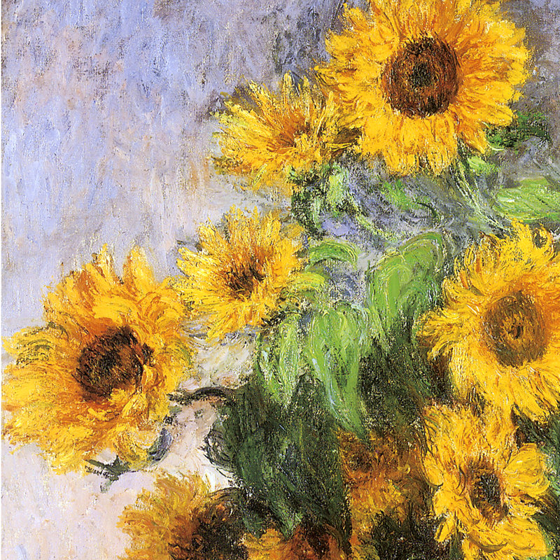 «Bouquet de tournesols, 1881» par Claude Monet, reproduction d'art sur toile, H 46,25 po x l 37,75 po x P 1,25 po