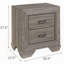 Table de chevet 2 tiroirs gris vieilli